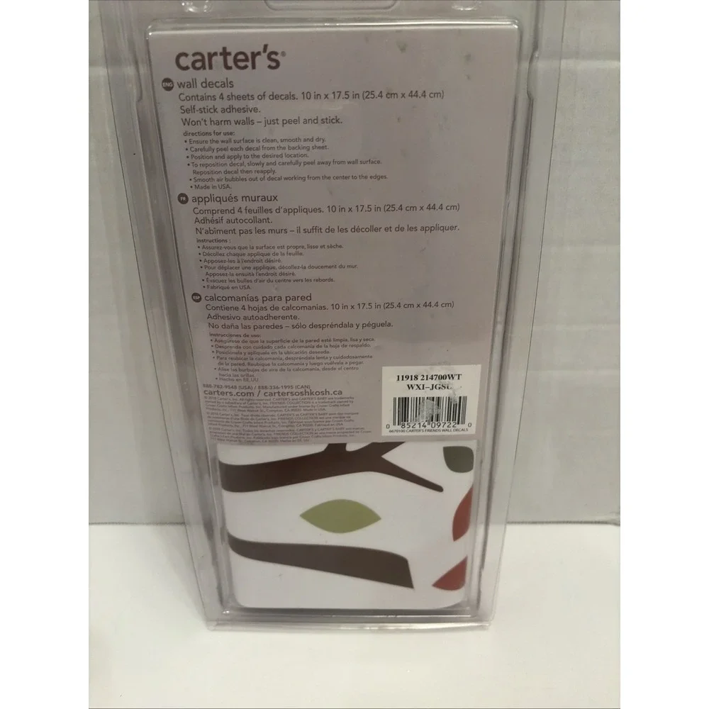 Carter's Friends Collection Woodland Wall Decals New Fox Deer Owl - Free Ship